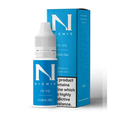 NIC NIC - Nicotine Shot 10ml - 70% VG - 15mgLieferumfang: NIC NIC - Nicotine Shot 10ml  - 15mg - 70% VG10ml Pet 100 VGGeschmack:  neutral (Zum Beimischen von E-Liquids)Dieser Nikotinshot gibt einen hochwertigen und sanften Nikotinschlag. Hergestellt mit nur pharmazeutischen Grad Nikotin, pflanzliches Glycerin und Propylenglykol.Hergestellt mit 70 VG und 15mg pharmazeutische Qualität Nikotin, ist dieses Nikotin Schuss ideal für das Hinzufügen zu Ihrem Liquid 15203Flawless E-Liquid UK2,50 CHFsmoke-shop.ch2,50 CHF