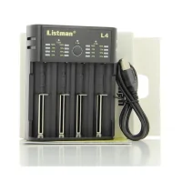 Ladegerät - L4 2A FAST CHARGER LISTMAN (USB C)Das Listman L4 2A Ladegerät ist ein Ladegerät für vier 3,7 V Li-Ion, IMR, INR und ICR Akkus, das mit den Formaten 18650 26650 26500 20700 21700 26700 25500 18700 18500 18490 18350 17650 16650 16340(RCR123)14650 14500 NI-MH/Ni-Cd:AA kompatibel ist. AAA. A .SC.C .F6Damit können Sie eine Ladung mit 0,5 A für 4 Akkus, 1 A für 2 Akkus und 2 A nur für einen Akku auswählen.USB C Ladegerät15287Listman 22,90 CHFsmoke-shop.ch22,90 CHF