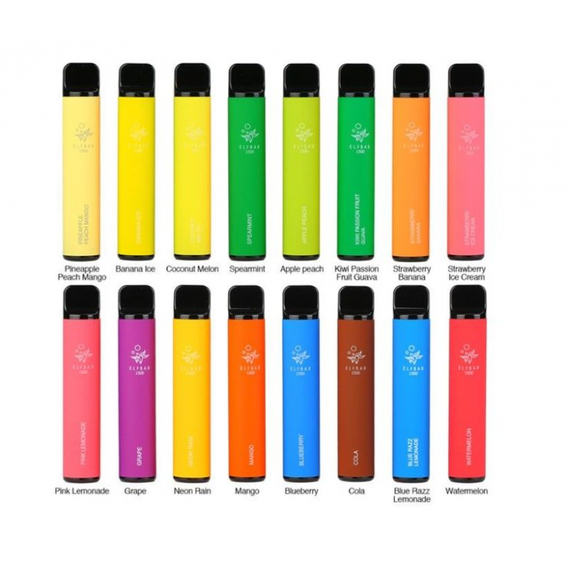 ELF BAR 1500 - Disposable - Ohne Nikotin (Einweg E-Zigarette) 0mgELF BAR 1500 - Disposable (Einweg E-Zigarette)Laut Hersteller sind bis zu 1500 Züge möglich.Nikotin :0 mg/ml (Ohne)Gerätetyp:EinwegAkku:850 mAhFüllmenge:4.8 mlDampfverhalten:MTL (Mund zu Lunge)Geschmack:GummibärchenDie Elf Bar sind eine Weiterentwicklung der Dampferbranche.Denn was vielen misslingt oder nicht gefällt wie Coils zu wechseln, Liquid aufzufüllen und den Akku zu laden ist hier Geschichte.Der einfachste Weg zum Dampfen ist Einweg das ist klar, denn hier muss das Gerät nur ausgepackt werden und fertig!Gemäss Herstellerangabe zirka 1500* Züge zu erwarten. (*ohne Gewähr)DER NIKOTINGEHALT BETRÄGT 0 Mg (ohne Nikotin)15308Elf Bar - Disposable Pods5,90 CHFsmoke-shop.ch5,90 CHF ELF BAR 1500 - Disposable - Ohne Nikotin (Einweg E-Zigarette) 0mgELF BAR 1500 - Disposable (Einweg E-Zigarette)Laut Hersteller sind bis zu 1500 Züge möglich.Nikotin :0 mg/ml (Ohne)Gerätetyp:EinwegAkku:850 mAhFüllmenge:4.8 mlDampfverhalten:MTL (Mund zu Lunge)Geschmack:GummibärchenDie Elf Bar sind eine Weiterentwicklung der Dampferbranche.Denn was vielen misslingt oder nicht gefällt wie Coils zu wechseln, Liquid aufzufüllen und den Akku zu laden ist hier Geschichte.Der einfachste Weg zum Dampfen ist Einweg das ist klar, denn hier muss das Gerät nur ausgepackt werden und fertig!Gemäss Herstellerangabe zirka 1500* Züge zu erwarten. (*ohne Gewähr)DER NIKOTINGEHALT BETRÄGT 0 Mg (ohne Nikotin)15308Elf Bar - Disposable Pods5,90 CHFsmoke-shop.ch5,90 CHF