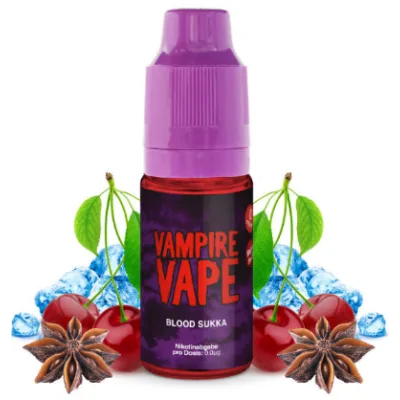 Blood Sukka Salt - Vampire Vape 10ml - vers. NikotinstärkenLieferumfang: 1x Blood Sukka - Vampire Vape 10ml - vers. NikotinstärkenGeschmack: Kirschen, Beeren und rote Früchte, die mit einem Hauch von Eukalyptus abgerundet wurden. Die Süße des Liquids wird durch eine Anis-Menthol-Note nochmal verstärkt. Hergestellt in England vers. Nikotinstärken auswählbar6mg normales Nikotin10 mg Nikotinsalz20 mg Nikotinsalz3542Vampire Vape3,90 CHFsmoke-shop.ch3,90 CHF Blood Sukka Salt - Vampire Vape 10ml - vers. NikotinstärkenLieferumfang: 1x Blood Sukka - Vampire Vape 10ml - vers. NikotinstärkenGeschmack: Kirschen, Beeren und rote Früchte, die mit einem Hauch von Eukalyptus abgerundet wurden. Die Süße des Liquids wird durch eine Anis-Menthol-Note nochmal verstärkt. Hergestellt in England vers. Nikotinstärken auswählbar6mg normales Nikotin10 mg Nikotinsalz20 mg Nikotinsalz3542Vampire Vape3,90 CHFsmoke-shop.ch3,90 CHF