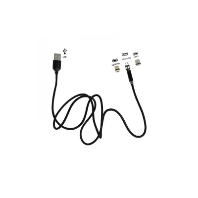 Magnetisches Datenübertragungs- und Ladekabel 540Grad - 1MUm 540° drehbares, magnetisches Kabel, mit dem alle Arten von Geräten aufgeladen werden können.3 verschiedene Aufsätze: USB-C, Lightning und Micro-USB.Eingangsanschluss in USB-A.Schnelles Aufladen und Datenübertragung.Datensynchronisationsgeschwindigkeit von bis zu 480 Mbps.Länge: 1 Meter.15374Smoke-Shop.ch7,50 CHFsmoke-shop.ch7,50 CHF