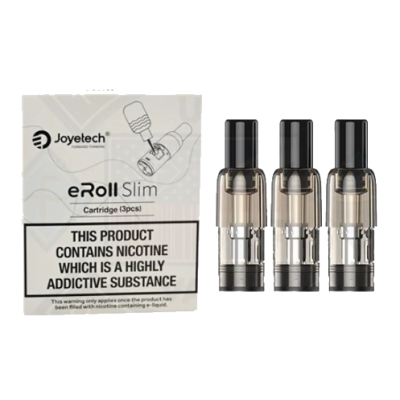 Ersatzpods (3x) - eRoll slim - 1 ohm von JoyetechLieferumfang: 3x Ersatzpods eRoll Slim - 1 ohm von JoyetechKartusche kompatibel mit dem Vape Pen eRoll Slim.In die Patrone integrierter Widerstand mit einem Wert von 1,0 Ohm.Kapazität von 2ml, die von der Seite befüllt wird.Größe: 16x48mm.1 Packungen wird mit 3 Pods verkauft.15008Joyetech9,90 CHFsmoke-shop.ch9,90 CHF