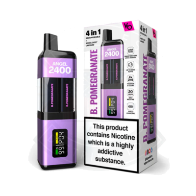 Vapes Bars ANGEL 2400 Kit (4 Pods 2ml in 1 Gerät) vers. Geschmacksrichtungen 20mg NSDer ANGEL 2400® ist das bahnbrechende 4-in-1-Produkt in Großbritannien, das den neuesten Vorschriften entspricht. Er verfügt über ein Leistungsdisplay zur Live-Überwachung, zwei 1100-mAh-Akkus und vier 2-ml-Pods, die mit Vapes Bars® E-Liquids gefüllt sind.Intelligente Batteriestandsanzeige1100mAh wiederaufladbare Batterie4 in 1: Leicht schaltbare, vorgefüllte PodsBis zu 2400 Züge  4x 2ml Pod vorgefüllt mit Premium VAPES BARS® e-liquids4x 1.2ohm Mesh-Spule4x LuftsensorANGEL 2400®-Schlüsselband inklusive20mg/ml Nikotinstärke15644my blu15,90 CHFsmoke-shop.ch15,90 CHF