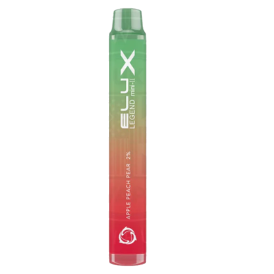 Apple Peach Pear Disposable Vape by Elux Legend Mini 2 - 2%Apple Peach Pear Disposable Vape von Elux Legend Mini 2 vereint die Symphonie von süßen Apfel-, saftigen Pfirsich- und knackigen Birnennoten, umhüllt von einer subtilen Abkühlung durch Eis. Es ist ein köstlicher Cocktail aus essentiellen Obstsorten, der mit jedem Zug ein belebendes und zugleich sanftes Gefühl vermittelt.Treten Sie ein in das Reich des außergewöhnlichen Dampfens mit dem Elux Legend Mini 2. Dieses kompakte Einweg-Vape-Kit liefert bis zu 600 Züge, angetrieben von einem robusten 550mAh-Akku. Die inhalationsaktivierte Funktion, gepaart mit der innovativen Mesh Coil Technologie, verspricht ein müheloses, sanftes und konsistentes Dampferlebnis.15729ELUX2,50 CHFsmoke-shop.ch2,50 CHF