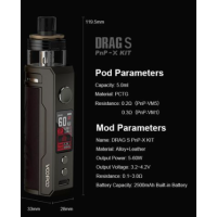 Kit Drag S - 2500 mah - 4.5ml von Voopoo - Carbon Fibre - USB-CDer Voopoo Drag S ist handlich und leistungsstark.Bis zu 60 Watt Ausgabeleistung liefert das Pod-Gerät im Pen Format. Die Energie bezieht es dabei von dem verbauten 2500mAh Akku, welcher über den USB-C Anschluss geladen werden kann.Der Pod selbst fasst bis zu 4.5ml Liquid und lässt sich unkompliziert befüllen. Das Beste daran ist die riesige Auswahl an Coils, denn er ist mit der gesamten PnP-Reihe kompatibel. So ist beim der Drag S fürjeden Dampf-Stil etwas dabei. Auch auf einen …weiterlesenLieferumfang1 x DRAG S Gerät1 x DRAG S Pod (4.5ml)1 x PnP-VM5 0.2Ω Coil1 x PnP-VM1 0.3Ω Coil1 x Bedienungsanleitung1 x Typ-C Kabel11538Voopoo23,40 CHFsmoke-shop.ch23,40 CHF