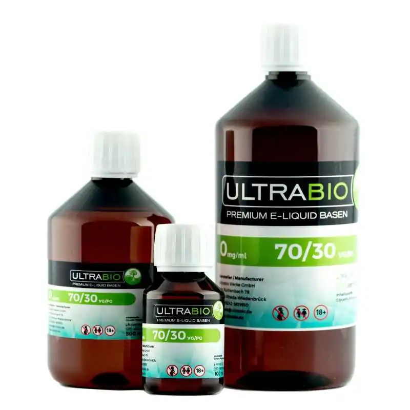 500 ml Liquid Base Mix VG/PG - von Ultrabio - vers. Mischungen 99.5% rein500ml Flasche mit Originalitätsring, kindersicher,verschiedene Mischungen auswählbar:Base 100% PG - UltralabioBase 50 VG / 50 PGBase 70 VG / 30 PGBase 90 VG / 10 PG (Cloudbase)Basis für nikotinfreie E-Liquids zum selbermischen15758Ultrabio Basen12,90 CHFsmoke-shop.ch12,90 CHF