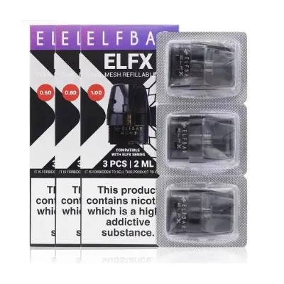 ELF X - Kartusche - vers. Ohm - 3 Pods - ELFBAR - 2mlELF X - Kartusche - vers. Ohm  - 3 PodsDie ELFX Pods sind Ersatzkapseln für das ELFX Pod Vape Kit von Elf Bar, das sich durch einen seitlichen Befüllungsanschluss, ein ergonomisches, komfortables Mundstück und die branchenweit erste Dual-Mesh-Spulentechnologie auszeichnet, die ein sanftes und geschmacksintensives Mund-zu-Lunge (MTL)-Dampferlebnis ermöglicht.Erhältlich in einer Auswahl von 0,4Ω, 0,6Ω, 0,8Ω und 1,0Ω Pod-Typen, die ELFX nachfüllbar e-Flüssigkeit Pod ist perfekt für den Einsatz mit Elf Bar's Elfliq Nik Salz e-Flüssigkeit.Verkauft in einer 3er-Packungen.15760Elf Bar - Disposable Pods8,30 CHFsmoke-shop.ch8,30 CHF