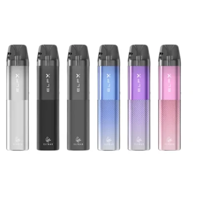ELFBAR - ELF X Kit - Vers. Farben - 1000 mah - Airflow - Mesh Coils USB-CDas ELFBAR ELFX Pod Kit wurde entwickelt, um Ihr Dampferlebnis zu verbessern. Ausgestattet mit einem robusten 1000mAh Akku, bietet es reichlich Leistung für längere Verdampfungssessions. Mit einer maximalen...Lieferumfang: 1 x ELFX device1 x ELFX Dual Mesh 0.6Ω Pod1 x ELFX Dual Mesh 0.8Ω Pod1 x Type-C USB Cable1 x User Manual 15761Elf Bar - Disposable Pods13,20 CHFsmoke-shop.ch13,20 CHF
