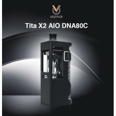 TITA X2 AIO Box Mod - DNA80C - VEEPON - SchwarzEntdecken Sie die neue Tita AIO von Veepon, die X2!Läuft mit einer 18650-Batterie (nicht enthalten) und wird über USB-C aufgeladen.Leistung einstellbar von 1 bis 80 Watt maximal.Tita boro Tank mit +-4ml Kapazität und Seitenbefüllung.Evolv DNA80C Chipsatz für High-Performance vaping.Kit kompatibel mit den meisten Boro Tanks.14186VEEPON - Tita148,00 CHFsmoke-shop.ch148,00 CHF