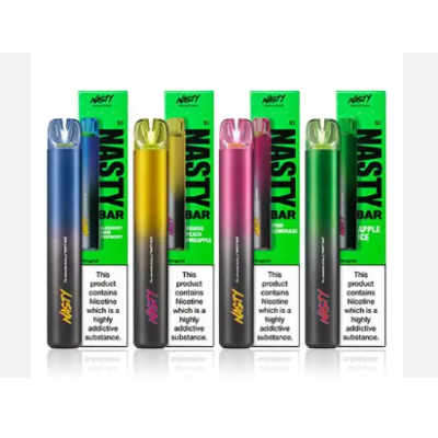 Nasty Juice BAR - Salt - Disposable 20mg - Einweg E-ZigaretteDie Nasty Bar Einwegprodukte liefern jeweils bis zu 600 Züge - das ist länger als 20 Zigaretten. Jedes Gerät hat eine Nikotinstärke von 20 mg, und dank des Salznikotins erleben Sie bei jedem Zug ein sanftes Gefühl im Hals. Außerdem gibt es eine große Auswahl an Geschmacksrichtungen: Soda, Candy und Fruit Nasty sind erhältlich, so dass Sie leicht einen neuen Favoriten finden werden.Eigenschaften:600 Züge - Hält 20 Zigaretten ausEingebauter 500mAh-AkkuAktiviertes Inhalieren20mg Nik-Salz2ml E-Flüssigkeit15885Nasty Juice5,50 CHFsmoke-shop.ch5,50 CHF Nasty Juice BAR - Salt - Disposable 20mg - Einweg E-ZigaretteDie Nasty Bar Einwegprodukte liefern jeweils bis zu 600 Züge - das ist länger als 20 Zigaretten. Jedes Gerät hat eine Nikotinstärke von 20 mg, und dank des Salznikotins erleben Sie bei jedem Zug ein sanftes Gefühl im Hals. Außerdem gibt es eine große Auswahl an Geschmacksrichtungen: Soda, Candy und Fruit Nasty sind erhältlich, so dass Sie leicht einen neuen Favoriten finden werden.Eigenschaften:600 Züge - Hält 20 Zigaretten ausEingebauter 500mAh-AkkuAktiviertes Inhalieren20mg Nik-Salz2ml E-Flüssigkeit15885Nasty Juice5,50 CHFsmoke-shop.ch5,50 CHF