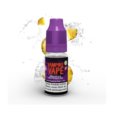 Vampire Vape - Pineapple Grapefruit Fizz - 10ml - 12 mgLieferumfang: 1x Vampire Vape - Pineapple Grapefruit - 10ml - vers. NikotinstärkenGeschmack: Inspiriert von den frischesten Aromen der Karibik, bietet Pineapple &amp; Grapefruit Fizz E-liquid eine süße, erfrischende Ananas beim Inhalieren und eine scharfe, spritzige Grapefruit beim Ausatmen, mit einem sprudelnden Gefühl gekrönt ist dies eine völlig tropische Erfahrung.Flaschengröße: 10mlFüllmenge: 10mlGeschmacksrichtung: Ananas , GrapefruitMischungsverhältnis: 60/40 PG/VGNikotinart: NormalNikotinstärke: 12 mgTyp: 10ml Liquid15928Vampire Vape4,90 CHFsmoke-shop.ch4,90 CHF