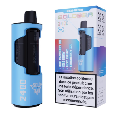 Solobar 2400 - 4 in 1 Pod System (ink 4x Pods 2ml 20mg) - USB CLieferumfang: 1x Solobar 2400 - 4 in 1 Pod Akku + Pod 2ml 20mg) 1x Kartusche Blue Razz 20mgDie Marke Solobar kommt mit dem ersten wiederaufladbaren 4-in-1-Pod in Frankreich auf den Markt! Integrieren Sie bis zu 4 vorgefüllte Patronen für ca. 2400 Züge in eine einzige Batterie! Das Kit hat eine Akkulaufzeit von 600mAh und wird mit 4 vorgefüllten Patronen mit 2ml Liquid in 20mg nic salt in den Geschmacksrichtungen von :15910Solo Bar18,00 CHFsmoke-shop.ch18,00 CHF