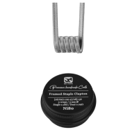 Framed Staple Clapton Ni80 0.18Ohm Handmade (2 Stück) - BD VapeFramed Staple Clapton Ni80 0.18Ohm Handmade (2 Stück) - BD VapePremium-Spulen vollständig von Hand in voller Ni80 gemacht.[28/6x(0.1x0.4)/28]+36.5 Windungen auf einer Achse von 3mm Ø.Wert von 0,18Ω in Einzel.Wert von 0.09Ω in Dual.Perfekt für DL-Zerstäuber.Verkauft durch 2pcs.15991BD Vape11,90 CHFsmoke-shop.ch11,90 CHF