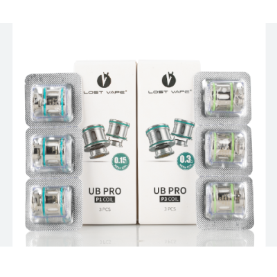 Lost Vape UB Pro Coils - Verdampferkopf (3 Stück pro Packung)Lost Vape UB Pro P1 0.15 Ohm Coil Verdampferkopf (3 Stück pro Packung)Die Lost Vape UB Pro P1 Heads mit einem Widerstand von 0,15 Ohm sind für das DL-Dampfen ausgelegt und können in einem Leistungsbereich von 70 - 90 Watt betrieben werden. Pro bestellter Packung werden drei UB Pro P1 Heads geliefert.Wichtige MerkmaleWiderstand: 0,15 OhmLeistungsbereich: 70 - 90 WattMaterial: Ni80Wicklung: Meshgeeignet für DLPlug &amp; Pull CoilsGeeignet für:Lost Vape Ursa Quest Multi E-ZigaretteLost Vape Thelema Quest 200 Watt E-Zigaretten SetLost Vape Ursa Pro Pod 7mlLieferumfang:3x Lost Vape UB Pro P1 0,15 Ohm Coil Verdampferkopf16011Lost Vape14,90 CHFsmoke-shop.ch14,90 CHF