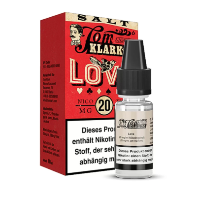 Tom Klark - Love - Nikotinsalz Liquid 20mgTom Klark - Love - Nikotinsalz Liquid 20mgGeschmack:  Tom Klark's Love Nikotinsalz Liquid bietet ein komplexes und faszinierendes Dampferlebnis. Dieses einzigartige Liquid vereint eine harmonische Mischung aus frischen Beeren, hausgemachter Limonade, frisch gepflückten Erdbeeren und dunklen Gartentrauben. Abgerundet wird das Aroma durch cremige und schokoladige Noten, die für einen reichhaltigen und befriedigenden Dampf sorgen, ohne dabei zu schwer zu wirken. Inhaltstoffe: Propylenglycol (PG) E1520 (Ph. Eur.), natürliche/naturidentische Aromastoffe, NikotinFlasche: 1x10ml PET Flasche mit Kindersicherungsverschluss Mischungsverhältnis: 60 VG / 40 PG 16023tom Klarks Liquid8,00 CHFsmoke-shop.ch8,00 CHF