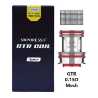 GTR Mesh Coils von Vaporesso vers. OhmDie Forz GTR Mesh Coils von VaporessoDie passenden Coils zum Forz Tank von Vaporesso sind in zwei Ausführungen erhältlich. Mit dem GTR 0.15 Ohm Mesh Coil für eine Leistung von 60 bis 80 Watt kann ein sehr direktes Zugverhalten erreicht werden. Der GTR 0.4 Ohm Mesh Coil für 40 bis 60 Watt ermöglicht ebenfalls ein direktes Zugverhalten bei etwas geringerer Leistung. Beide Coils versprechen besten Geschmack und eine lange Haltbarkeit.Hinweis: Finden sie die passenden Geräte unter dem Tab Zubehör0.15 Ohm Mesh CoilMit dem GTR 0.15 Ohm Mesh Coil für eine Leistung von 60 bis 80 Watt kann ein sehr direktes Zugverhalten mit einer Menge Dampf erreicht werden.10201Vaporesso14,90 CHFsmoke-shop.ch14,90 CHF