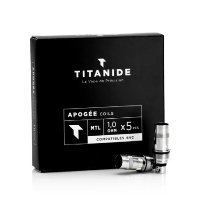 Verdampferköpfe Apogée - Titanide 5er-Pack / Coils vers. OhmDie Apogée-Verdampferköpfe von Titanide werden aus Bio-Baumwolle und Kanthal-Widerstandsdraht hergestellt und bieten einen aussergewöhnlich reinen Geschmack ohne Verfälschungen oder Nachgeschmack. Kanthal garantiert Haltbarkeit und optimale Leistung und sorgt für eine schnelle und gleichmässige Erwärmung.Diese Coils wurden speziell für den Titanide Apogée Clearomizer entwickelt und sind auch mit Clearomizern kompatibel, die BVC-Coils verwenden.Erhältlich mit 1.0 und 0.6 Ohm.RDL- oder MTL-Zugwiderstand.Widerstandsdraht aus Kanthal.Packung mit 5 Stück.LIEFERUMFANG:5 Apogée VerdampferköpfeKomptaible Coils = Aspire Nautilus16088Umbrella Mods18,90 CHFsmoke-shop.ch18,90 CHF