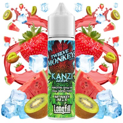 Twelve Monkeys Kanzi ICE - 0mg 10ml Longfill (DIY)Twelve Monkeys Kanzi ICE - 0mg 10ml Longfill (DIY)Ein sommerliches Trio aus saftiger Wassermelone, verführerischer Erdbeere und säuerlicher Kiwi mit MentholTwelve Monkeys kommt als 10ml für 60 Longfill mit 0mg Nikotin. In der Flasche ist Platz für die Zugabe von Nikotin.30PG/70VGLongfill Aroma in Mischflasche zur Herstellung von E-LiquidMarke: Twelve Monkeys Vapor Co.Geschmacksprofil: Wassermelone, Ananas, Banane, fruchtig, exotisch, aromatisch, süß, leicht säuerlichInhalt: 10 ml (in 60 ml Liquidflasche)Dosierungsempfehlung: ca. 16.66 % (durch Mischflasche vorgegeben)empfohlene Reifezeit: kann direkt nach dem Mischen gedampft werden, die Geschmacksintensität verstärkt sich zusätzlich nach ein paar Tagen des ReifensInhaltsstoffe: Propylenglycol (PG) E1520 (PH.EUR.), natürliche und naturidentische AromastoffeLieferung in einer bruchsicheren Flasche mit kindersicherer Verschlusskappe, versiegelt und mit gesetzlich vorgeschriebener Steuerbanderole versehen.Deckel mit Drehverschluss und Innendeckel mit feiner TropfspitzeHergestellt in Kanada16097Twelve Monkey12,50 CHFsmoke-shop.ch12,50 CHF