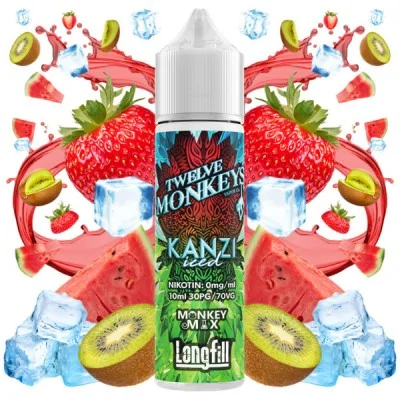 Twelve Monkeys Kanzi ICE - 0mg 10ml Longfill (DIY)Twelve Monkeys Kanzi ICE - 0mg 10ml Longfill (DIY)Ein sommerliches Trio aus saftiger Wassermelone, verführerischer Erdbeere und säuerlicher Kiwi mit MentholTwelve Monkeys kommt als 10ml für 60 Longfill mit 0mg Nikotin. In der Flasche ist Platz für die Zugabe von Nikotin.30PG/70VGLongfill Aroma in Mischflasche zur Herstellung von E-LiquidMarke: Twelve Monkeys Vapor Co.Geschmacksprofil: Wassermelone, Ananas, Banane, fruchtig, exotisch, aromatisch, süß, leicht säuerlichInhalt: 10 ml (in 60 ml Liquidflasche)Dosierungsempfehlung: ca. 16.66 % (durch Mischflasche vorgegeben)empfohlene Reifezeit: kann direkt nach dem Mischen gedampft werden, die Geschmacksintensität verstärkt sich zusätzlich nach ein paar Tagen des ReifensInhaltsstoffe: Propylenglycol (PG) E1520 (PH.EUR.), natürliche und naturidentische AromastoffeLieferung in einer bruchsicheren Flasche mit kindersicherer Verschlusskappe, versiegelt und&nbsp;mit gesetzlich vorgeschriebener Steuerbanderole versehen.Deckel mit Drehverschluss und Innendeckel mit feiner TropfspitzeHergestellt in Kanada16097Twelve Monkey12,50&nbsp;CHFsmoke-shop.ch12,50&nbsp;CHF