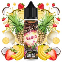 Twelve Monkeys Paradise - 0mg 10ml Longfill (DIY)Twelve Monkeys Paradise - 0mg 10ml Longfill (DIY)Ein Fruchtcocktail bestehend aus süßen Erdbeeren, reifer Ananas, sonnengereifter Banane und cremiger Kokosnuss. Twelve Monkeys kommt als 10ml für 60 Longfill mit 0mg Nikotin. In der Flasche ist Platz für die Zugabe von Nikotin.30PG/70VGLongfill Aroma in Mischflasche zur Herstellung von E-LiquidMarke: Twelve Monkeys Vapor Co.Geschmacksprofil: Wassermelone, Ananas, Banane, fruchtig, exotisch, aromatisch, süß, leicht säuerlichInhalt: 10 ml (in 60 ml Liquidflasche)Dosierungsempfehlung: ca. 16.66 % (durch Mischflasche vorgegeben)empfohlene Reifezeit: kann direkt nach dem Mischen gedampft werden, die Geschmacksintensität verstärkt sich zusätzlich nach ein paar Tagen des ReifensInhaltsstoffe: Propylenglycol (PG) E1520 (PH.EUR.), natürliche und naturidentische AromastoffeLieferung in einer bruchsicheren Flasche mit kindersicherer Verschlusskappe, versiegelt und mit gesetzlich vorgeschriebener Steuerbanderole versehen.Deckel mit Drehverschluss und Innendeckel mit feiner TropfspitzeHergestellt in Kanada16101Twelve Monkey12,50 CHFsmoke-shop.ch12,50 CHF