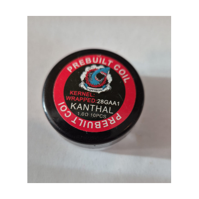 9x Prebuild Coils - Kanthal 28GAA1 - 1 OhmLieferumfang: 9x Prebuild Coils - Kanthal 28GAA1 - 1 Ohm  (1 coil fehlt in der Originalverpackung)Kernel: 28 GAA1  KANTHAL1.00 OhmOriginal Packung mit 9 Coils (1 Fehlen)  16150Vapethink / Steamshark4,00 CHFsmoke-shop.ch4,00 CHF