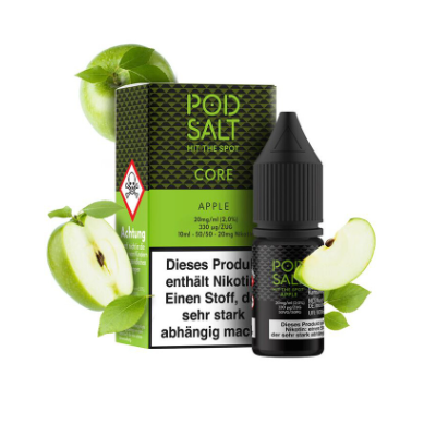 Pod Salt Fusion - Apple - Nic Salt 10ml - 20mgErfreuen Sie Ihre Geschmacksnerven mit einem fruchtigen Apfelgeschmack- Geschmacksprofil: Apfel- Inhalt: 10ml- Nikotinstärke: 5mg / 10mg / 20mg- Mischungsverhältnis: 50VG/50PGFür das beste Pod Salt-Erlebnis empfehlen wir den MTL-Stil und jedes Gerät mit niedriger Wattzahl (10-20 Watt), mittlerem bis engem Zug und einem Widerstand von 0,8-1,2 Ohm.Pod Salt Nexus Mango Strawberry Peach Nic Salt 10ml - 20mgMit einem Nikotingehalt von 20mg/ml ist wenig Dampf erforderlich um den Nikotinbedarf zu befriedigen. Das Nikotinsalz ermöglicht einen viel sanfteren Throat Hit als regulär. Diese Kombination ist optimal für Podsystem und MTL-Verdampfer!Pod Salt repliziert die in Tabakblättern natürlich vorkommenden Nikotinsalze, um ein perfekt glattes Erlebnis mit minimaler Rachenreizung zu erzielen. Mit Nikotinsalzen wird das Nikotin schneller absorbiert und bleibt länger erhalten, um ein höheres Maß an Zufriedenheit zu erzielen als mit herkömmlichen Nikotin-E-Flüssigkeiten.Diese Kombination von Faktoren hilft mehr Rauchern beim Übergang vom Tabakkonsum, und auch viele derzeitige Vaper stellen den Wechsel ein. Stealth-Vaping war noch nie einfacher oder befriedigender.Inhalt: 10 mlNikotingehalt: 20 mgMischverhältnis: 50% PG / 50% VGInhaltstoffe: Propylenglykol, pflanzliches Glyzerin, Aromen, Nikotin16174Pod Salt - Nikotinsaltz6,90 CHFsmoke-shop.ch6,90 CHF