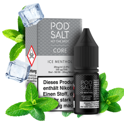 Pod Salt Fusion - Ice Menthol - Nic Salt 10ml - 20mgErfreuen Sie Ihre Geschmacksnerven mit einem coolen Ice Menthol- Geschmacksprofil: Menthol, Minze- Inhalt: 10ml- Nikotinstärke: 5mg / 10mg / 20mg- Mischungsverhältnis: 50VG/50PGFür das beste Pod Salt-Erlebnis empfehlen wir den MTL-Stil und jedes Gerät mit niedriger Wattzahl (10-20 Watt), mittlerem bis engem Zug und einem Widerstand von 0,8-1,2 Ohm.Pod Salt Nexus Mango Strawberry Peach Nic Salt 10ml - 20mgMit einem Nikotingehalt von 20mg/ml ist wenig Dampf erforderlich um den Nikotinbedarf zu befriedigen. Das Nikotinsalz ermöglicht einen viel sanfteren Throat Hit als regulär. Diese Kombination ist optimal für Podsystem und MTL-Verdampfer!Pod Salt repliziert die in Tabakblättern natürlich vorkommenden Nikotinsalze, um ein perfekt glattes Erlebnis mit minimaler Rachenreizung zu erzielen. Mit Nikotinsalzen wird das Nikotin schneller absorbiert und bleibt länger erhalten, um ein höheres Maß an Zufriedenheit zu erzielen als mit herkömmlichen Nikotin-E-Flüssigkeiten.Diese Kombination von Faktoren hilft mehr Rauchern beim Übergang vom Tabakkonsum, und auch viele derzeitige Vaper stellen den Wechsel ein. Stealth-Vaping war noch nie einfacher oder befriedigender.Inhalt: 10 mlNikotingehalt: 20 mgMischverhältnis: 50% PG / 50% VGInhaltstoffe: Propylenglykol, pflanzliches Glyzerin, Aromen, Nikotin16176Pod Salt - Nikotinsaltz6,90 CHFsmoke-shop.ch6,90 CHF