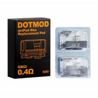 Cartridges DotPod Max - Dotmod - 2 Pods mit 5mlPatrone für den DotPod Max.Drei in die Patrone integrierte Werte: 0,4, 0,6 oder 1,0 Ohm.Befüllung von der Oberseite der Patrone.Ausgezeichnete Wiedergabe des Geschmacks.Verkauft in 2 Stück.16180Dotmod9,90 CHFsmoke-shop.ch9,90 CHF