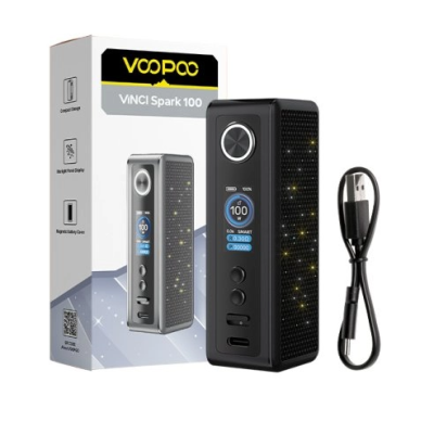 Box Vinci Spark 100 - Voopoo - USB C - TFT 0.96 5-100 Watt Box mod vers. FarbenDie in der Welt der Pods sehr bekannte Vinci-Reihe tritt mit dem Mod Spark 100 mit einem Paukenschlag in die Welt der Boxen ein.Funktioniert mit einem 18650-Akku (nicht enthalten).Leistung von 5 bis 100 Watt einstellbar.Klares und gut lesbares 0,96“ TFT-Farbdisplay.Robuste Konstruktion durch Aluminiumlegierung und Edelstahl.Erstaunliche Lichteffekte.Auswechselbare magnetische Akkuplatte.16213Voopoo39,90 CHFsmoke-shop.ch39,90 CHF