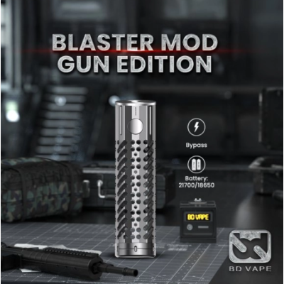 Mod Blaster Gun Edition - BD Vape - 18650 LED RGB - 26 mm - GunmetalDer Blaster Mod Gun Edition by BD Vape, ein elektronischer Röhrenmod, der für das „Cloud Chasing“ bewaffnet ist.Funktioniert mit einem  21700 oder 18650 (nicht enthalten).Bypass-Funktion: Der Mod Blaster wird immer die maximal verfügbare Leistung senden, abhängig von der verbleibenden Akkulaufzeit.Die Leistung eines mechatronischen Mods, die Sicherheit eines elektronischen Mods, ein mechatronischer Mod!RGB-LED-System, das die verbleibende Akkulaufzeit anzeigt.Design aus rostfreiem Stahl verleiht dem Gerät eine hohe Robustheit.Keine Notwendigkeit, die Leistung einzustellen oder zu regulieren, dank eines Mosfets.Vorbildliche Griffigkeit und Verarbeitung mit rutschfestem Design.Verdampfer mit einem maximalen Durchmesser von 26 mm werden mit dem Blaster flushen.Batterie:  18650 oder 21700 nicht im Lieferumfang enthalten !16302BD Vape79,90 CHFsmoke-shop.ch79,90 CHF