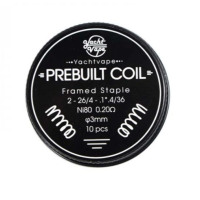 Prebuilt Coil Framed Staple -26/4 1*4/36 ni80 0.2 Ohm 3mm (10 Stück) - YachtvapeLieferumfang:  10x Prebuilt Coil Framed Staple -26/4 1*4/36 ni80 0.2 Ohm 3mm (10 Stück) - YachtvapeDiese Packung enthält 10 Coils.Hergestellt aus Ni80.Zusammensetzung-26/4 1*4/36.Innendurchmesser von 3 mm.Absolut hervorragende Geschmacks- und Vapeproduktion.16319Yachtvapes - Coils and more9,90 CHFsmoke-shop.ch9,90 CHF