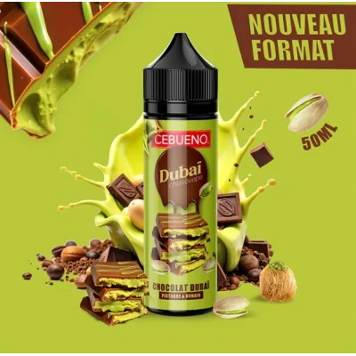 Dubai Chocovape - 0mg 50ml - Cebueno - ShortfillDubai Chocovape - 0mg 50ml - Cebueno - Shortfill Die authentische Schokolade aus Dubai! Eine exquisite Fusion aus prächtiger Schokolade und unwiderstehlichem Kunafa, verfeinert mit dem Knuspern von Pistazien. Ein Gourmet-Erlebnis, das Sie sich nicht entgehen lassen sollten!Marque CebuenoPays FranceSaveur GourmandeRatio PG/VG 50/50Conditionnement Flacon PE 60ml avec bouchon sécurité enfantContenance 50mlDosage de nicotine 0mg16429CEBUENO - Liquids und Aromen FR19,90 CHFsmoke-shop.ch19,90 CHF
