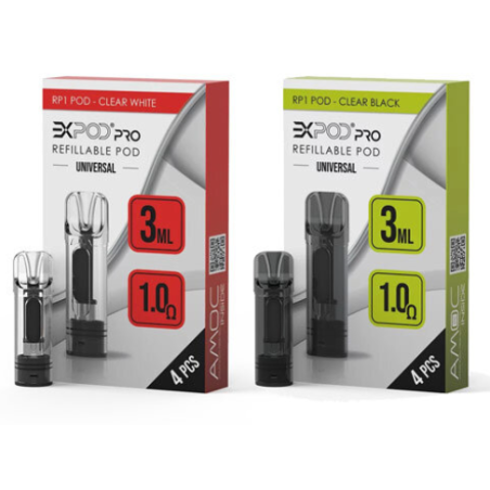RP1 Expod Pro 3ml Refillable Cartridges - Exvape x4 Pack (Elfa kompatibel)