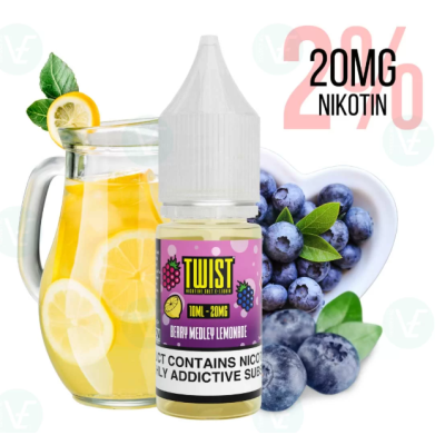 Twist E-Liquids - Berry Medley Lemonade Nicsalt 20mg/mlTwist E-Liquids - Berry Medley Lemonade Nicsalt 20mg/mlGeschmack: Twist E-Liquids - Berry Medley Lemonade Nicsalt 20mg/ml (2%) bietet dir eine erfrischende Mischung aus süßen Beeren und spritziger Zitronenlimonade, perfekt für den schnellen Nikotinkick. Mit 20mg/ml Nikotinsalz sorgt dieses E-Liquid für eine sanfte, aber effektive Nikotinaufnahme – ideal für Dampfer, die ein intensives und gleichzeitig geschmackvolles Erlebnis suchen50% VG 50% PG20mg/ml Nikotinsalz für schnellen NikotinkickFruchtige Mischung aus Beeren und ZitronenlimonadeHochwertige Zutaten, entwickelt gemäß schweizerischen Standards16571Twisted Lollies - UK Shortfill5,90 CHFsmoke-shop.ch5,90 CHF
