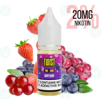 Twist E-Liquids - Grape Berry Nicsalt 20mg/mlTwist E-Liquids - Grape Berry Nicsalt 20mg/mlGeschmack: Twist E-Liquids - Grape Berry Nicsalt 20mg/ml (2%)&nbsp;bietet ein intensives, fruchtiges Geschmackserlebnis aus süßen Trauben und frischen Beeren. Mit 20mg/ml Nikotinsalz sorgt es für einen sanften Throat Hit und eine schnelle Nikotinaufnahme. Perfekt für Dampfer, die ein sanftes, aber intensives Vape-Erlebnis suchen. 50% VG 50% PGIntensiver Geschmack von Traube und Beeren – ideal für fruchtige Liebhaber.Mit Nikotinsalz für einen sanften Throat Hit und schnelle Nikotinaufnahme.Perfekt für den täglichen Gebrauch – ideal für Anfänger und erfahrene Dampfer.16572Twisted Lollies - UK Shortfill5,90&nbsp;CHFsmoke-shop.ch5,90&nbsp;CHF