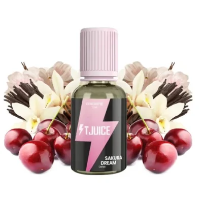 Sakura Dream - Aroma - High Voltage 30ml von T-Juice GB (DIY)Lieferumfang: 1x Sakura Dream - Aroma - High Voltage 30ml von T-Juice GB (DIY)Geschmack: Eine zarte und wohlschmeckende japanische Kirsche, die an die Süße von Kirschblüten erinnert. Subtile Vanillenoten runden dieses raffinierte und bezaubernde Erlebnis ab.Aroma nicht Pur dampfen!Marke T-JuiceLand GroßbritannienGeschmack Drink &amp; FruchtigVerpackung PE-Flasche 30ml mit kindersicherem VerschlussInhalt 30mlSteep Time 3 WochenEmpfohlene Dosierung 10%-15%.16600t-juice logo11,50 CHFsmoke-shop.ch11,50 CHF