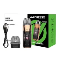 Luxe XR Max 2 Kit - Vaporesso - 3200 mAh - USB C - 80 Watt Podset- vers. FarbenDer Luxe XR Max von Vaporesso, eine echte Referenz in der Welt der Pods, enthüllt hier seine zweite Version.Eingebauter 3200mAh-Akku, der schnell mit 2A über USB-C aufgeladen werden kann.Einstellbare Leistung bis zu 80 Watt, die sich automatisch an den erkannten Widerstand anpasst.Fassungsvermögen von 5ml und Befüllung von unten.Kompatibel mit den Widerständen der GTX-Serie und den Kartuschen der Luxe XR-Serie.Einstellbare Airflow perfekt für MTL- bis DL-Züge.Klares und gut lesbares 0,96" TFT-Display.Tolle Lichteffekte dank der RGB-LEDs rund um den BildschirmAktivierung per Knopfdruck.16619Vaporesso44,90&nbsp;CHFsmoke-shop.ch44,90&nbsp;CHF