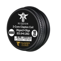 Requiem Fused Clapton Coils Ni80 0.28 Ohm (10pcs) - Thunder Cloud x El Mono VapeadorRequiem Fused Clapton Coils Ni80 0.28 Ohm (10pcs) - Thunder Cloud x El Mono Vapeador Vormontierte Ni80-Coils, die perfekt für den Requiem RBA sind.2-Core Clapton: 26G×2+38G.5 Umdrehungen auf einer 3mmØ-Achse.Wert von 0.28Ω bei Single Coils.Verkauft in Schachteln mit 10Stk.16626Thunder Cloud x EL MONO VAPEADO R9,90 CHFsmoke-shop.ch9,90 CHF
