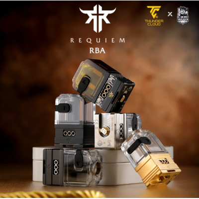 Requiem RBA - Thunder Cloud x El Mono Vapeador (Boro Tank RTA)Der vielseitigste BB-kompatible RBA von Thunder Cloud und El Mono Vapeador ist endlich erhältlich.Single Coil Tray für eine einfache Installation der Coils.6ml Fassungsvermögen und Befüllung von vorne.Extrem starke Anpassung der Airflow, bis zu 40 Kombinationen möglich.Kompatibel mit allen Mods vom Typ Billet Box.Praktischer integrierter 510er-Adapter zum Einlaufen der Coils.Requiem RBA - Thunder Cloud x El Mono Vapeador (Boro Tank RTA)16611CTHULHU MOD - BORO AIO59,90 CHFsmoke-shop.ch59,90 CHF Requiem RBA - Thunder Cloud x El Mono Vapeador (Boro Tank RTA)Der vielseitigste BB-kompatible RBA von Thunder Cloud und El Mono Vapeador ist endlich erhältlich.Single Coil Tray für eine einfache Installation der Coils.6ml Fassungsvermögen und Befüllung von vorne.Extrem starke Anpassung der Airflow, bis zu 40 Kombinationen möglich.Kompatibel mit allen Mods vom Typ Billet Box.Praktischer integrierter 510er-Adapter zum Einlaufen der Coils.Requiem RBA - Thunder Cloud x El Mono Vapeador (Boro Tank RTA)16611CTHULHU MOD - BORO AIO59,90 CHFsmoke-shop.ch59,90 CHF