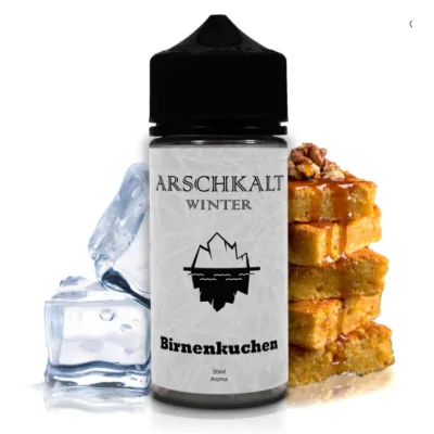 Arschkalt - Winter Birnenkuchen - Art of Vape - Aroma 20ml (DIY) LongfillBirnenkuchen, Weihnachten, KühleArschkalt! Hier ist der Name Programm - Ein fruchtig süßer Birnenkuchen frisch aus dem Kühlschrank, mit einem Hauch von Weihnachten, ein ganz besonderes Geschmackserlebnis. Inhaltstoffe:&nbsp;Propylenglycol (PG) E1520 (Ph. Eur.), natürliche/naturidentische AromastoffeFlasche:&nbsp;20ml Aroma in 120ml Chubby Gorilla Flasche mit Kunststoff Schraubkappe&nbsp;Herstellungsland:&nbsp;Deutschland----------------------------------------------------------------------------------------------------------&nbsp;LIEFERUMFANG20ml Arschkalt Birnenkuchen (Aroma) in 120ml Flasche----------------------------------------------------------------------------------------------------------&nbsp;INFORMATION:&nbsp;Damit das Aroma den vollen Geschmack entwickelt, benötigt es etwas Zeit. Am besten lassen Sie ihr gemischtes Liquid ca. 5 - 10 Tage reifen.&nbsp;ANWENDUNG:&nbsp;Die&nbsp;Dampfdidas&nbsp;Aromen einfach mit Base (mit oder ohne Nikotin) auf 120ml auffüllen.WARNUNG: Die hier angebotenen Aromen, sind ausschließlich zum Mischen von Liquids für die E-Zigarette geeignet. Dampfen Sie Aroma niemals pur.Geschmacksrichtung:Birne,&nbsp; Kuchen, Ice16644Arschkalt12,90&nbsp;CHFsmoke-shop.ch12,90&nbsp;CHF