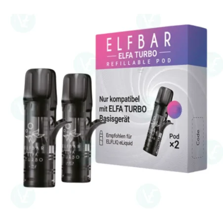 Elfbar ELFA Pods - leere Nachfüll Kartuschen von Elf Bar (2 Pods) Turbo - vers. Ohm