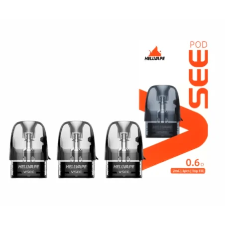 Ersatz-Kartusche - VSEE One 0.6/0.8 Ohm - 2ml (3 Pods) - Hellvape