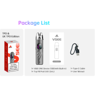 Kit Pod VSEE One 1000mAh - Hellvape - USB C - Air FlowDer brandneue Pod VSEE One von Hellvape: raffiniertes Design, präzises Dampfen.Kit Pod VSEE One 1000mAh - Hellvape - USB C - Air FlowDer brandneue Pod VSEE One von Hellvape: raffiniertes Design, präzises Dampfen.Eingebauter 1000mAh Akku, der über USB-C aufgeladen wird.4 einstellbare Leistungsstufen bis maximal 30 Watt, die sich je nach eingelegter Kartusche automatisch anpassen.2ml Fassungsvermögen und seitliche Befüllung.Patrone mit eingebauter Spule (0.8Ω). Kompatibel mit Vsee Serie Patronen.Einstellbare Luftstrom, perfekt für MTL zu RDL ziehen.4 Batteriestufen abhängig von der Anzahl der Kreise.Dynamischer Farbbildschirm mit anpassbaren Themen.Automatische Aktivierung durch Inhalation.16666Hellvape18,90 CHFsmoke-shop.ch18,90 CHF