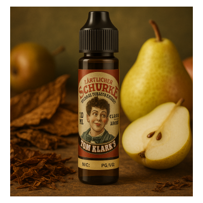 Tom Klark - Zärtlicher Schurke - Aroma (NET) Longfill LiquidZärtlicher Schurke von Tom Klark ist eine sanft-milde Komposition aus naturreinen Tabakextrakten mit dezenten Fruchtnoten, wobei das Aroma von Birnen im Vordergrund steht. Basierend auf dem Liquid Grober Schurke von Tom Klark, umschmeicheln die Fruchtnoten die naturreinen Tabakextrakte von Virginia, Latakia und Kentucky Tabak. Die Birne entfaltet dabei eine wunderbare Fülle und mildert die raue Seite des Schurken.Dieses Liquid zeigt den Groben Schurken von seiner sanften Seite - zauberhaft und zugleich spannend.Lieferumfang: 1 x Tom Klark - Zärtlicher Schurke - Aroma 10ml in 60ml FlascheGeschmacksrichtung:TabakextraktHerkunft:DEPG:30%VG:70%14323tom Klarks Liquid13,90 CHFsmoke-shop.ch13,90 CHF Tom Klark - Zärtlicher Schurke - Aroma (NET) Longfill LiquidZärtlicher Schurke von Tom Klark ist eine sanft-milde Komposition aus naturreinen Tabakextrakten mit dezenten Fruchtnoten, wobei das Aroma von Birnen im Vordergrund steht. Basierend auf dem Liquid Grober Schurke von Tom Klark, umschmeicheln die Fruchtnoten die naturreinen Tabakextrakte von Virginia, Latakia und Kentucky Tabak. Die Birne entfaltet dabei eine wunderbare Fülle und mildert die raue Seite des Schurken.Dieses Liquid zeigt den Groben Schurken von seiner sanften Seite - zauberhaft und zugleich spannend.Lieferumfang: 1 x Tom Klark - Zärtlicher Schurke - Aroma 10ml in 60ml FlascheGeschmacksrichtung:TabakextraktHerkunft:DEPG:30%VG:70%14323tom Klarks Liquid13,90 CHFsmoke-shop.ch13,90 CHF