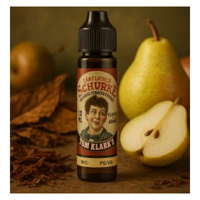 Tom Klark - Zärtlicher Schurke - Aroma (NET) Longfill LiquidZärtlicher Schurke von Tom Klark ist eine sanft-milde Komposition aus naturreinen Tabakextrakten mit dezenten Fruchtnoten, wobei das Aroma von Birnen im Vordergrund steht. Basierend auf dem Liquid Grober Schurke von Tom Klark, umschmeicheln die Fruchtnoten die naturreinen Tabakextrakte von Virginia, Latakia und Kentucky Tabak. Die Birne entfaltet dabei eine wunderbare Fülle und mildert die raue Seite des Schurken.Dieses Liquid zeigt den Groben Schurken von seiner sanften Seite - zauberhaft und zugleich spannend.Lieferumfang: 1 x Tom Klark - Zärtlicher Schurke - Aroma 10ml in 60ml FlascheGeschmacksrichtung:TabakextraktHerkunft:DEPG:30%VG:70%14323tom Klarks Liquid13,90 CHFsmoke-shop.ch13,90 CHF
