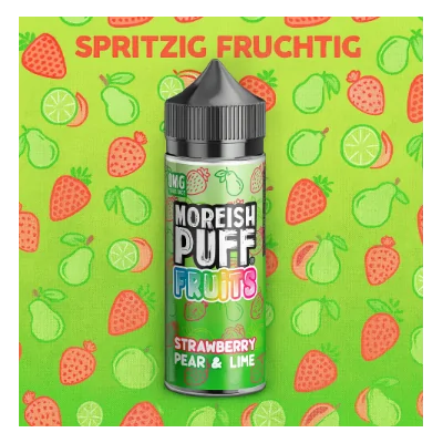 Moreish Fruits - Strawberry, Pear & Lime 100ml 0mg shortfillLieferumfang: Moreish Fruits - Strawberry, Pear &amp; Lime 100ml 0mg shortfillGeschmack:Strawberry, Pear &amp; Lime von Moreish Puff bietet genau das, was auf der Flasche steht. Eine gewürfelte Kombination aus Erdbeeren und Birnen, verfeinert mit ein paar Tropfen Limette.&nbsp;Strawberry, Pear &amp; Lime von Moreish Puff kommt als 100ml Vape-Saft mit 0 Nikotin. Es gibt Platz für Nikotin, wenn nötig.70% / 30% | VG / PG11267Moreish Puff UK Liquids22,90&nbsp;CHFsmoke-shop.ch22,90&nbsp;CHF