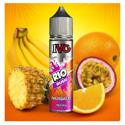 50 ml - RIO RUSH- I Vape Great (I VG) Classic - shortfillRio Rush ist eine Mischung aus Orangen-, Ananas-, Bananen- und Passionsfruchtgeschmack, die Ihre Geschmacksnerven in ein tropisches Paradies versetzt.  50 ml - RIO RUSH- I Vape Great (I VG) ClassicGeschmack: Rio Rush ist eine Mischung aus Orangen-, Ananas-, Bananen- und Passionsfruchtgeschmack, die Ihre Geschmacksnerven in ein tropisches Paradies versetzt. I VG - Vimade Fusion E Flüssigkeit kommt als 50ml kurze Füllung vaping e Flüssigkeit mit 0mg Nikotin. Es gibt Raum für Nikotin hinzugefügt werden.70% / 30% | VG / PG12891I VG (I Vape Great) Premium Liquids16,90 CHFsmoke-shop.ch16,90 CHF
