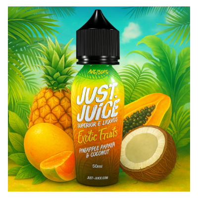 Just Juice Exotic - Pineapple Papaya & Coconut 50ml Shortfill e-liquidJust Juice Exotic - Pineapple Papaya & Coconut 50ml Shortfill e-liquidJust Juice Pineapple, Papaya & Coconut ist eine aufregende und exotische Mischung, die den tropischen Geschmack von frischer Ananas, Papayas und erfrischender Kokosnuss vereint.Pineapple Papaya & Coconut von Just Juice kommt als 50ml Vape-Saft mit 0 Nikotin. Es gibt Platz für Nikotin, wenn Sie es brauchen. PG / VG 30 / 70 - 00mg Überdosisertes E-LiquidE-Liquide 50ML 0MG BoostMade in Malaysia - 70 VG14579Just Juice - Superier E-Liquids18,30 CHFsmoke-shop.ch18,30 CHF Just Juice Exotic - Pineapple Papaya & Coconut 50ml Shortfill e-liquidJust Juice Exotic - Pineapple Papaya & Coconut 50ml Shortfill e-liquidJust Juice Pineapple, Papaya & Coconut ist eine aufregende und exotische Mischung, die den tropischen Geschmack von frischer Ananas, Papayas und erfrischender Kokosnuss vereint.Pineapple Papaya & Coconut von Just Juice kommt als 50ml Vape-Saft mit 0 Nikotin. Es gibt Platz für Nikotin, wenn Sie es brauchen. PG / VG 30 / 70 - 00mg Überdosisertes E-LiquidE-Liquide 50ML 0MG BoostMade in Malaysia - 70 VG14579Just Juice - Superier E-Liquids18,30 CHFsmoke-shop.ch18,30 CHF