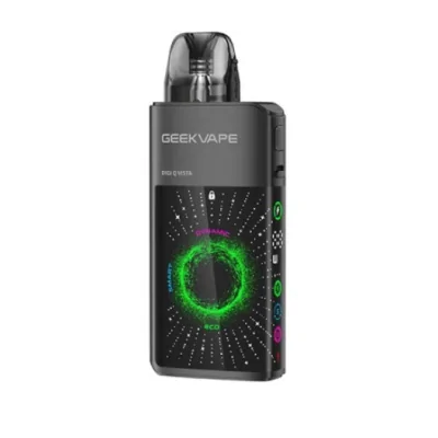 Pod Digi Q Vista - Geekvape -1600mAh - 3ml - USB C - 3D BildschirmEntdecken Sie den Digi Q Vista von Geekvape: Ein futuristischer Pod, der einen 3D-gekrümmten Bildschirm, einen langlebigen Akku und ein ultramodernes Design für ein einzigartiges Dampferlebnis kombiniert.Eingebauter 1600mAh-Akku, der über USB-C aufgeladen wird.Einstellbare Leistung bis maximal 35 Watt, die sich automatisch an die eingelegte Kartusche anpasst.Drei Nutzungsmodi: ECO, SMART und DYNAMIC.Fassungsvermögen von 3ml und Befüllung von der Seite.In die Patrone integrierter Mesh-Widerstand.Kompatibel mit den Patronen der Q-Serie.Einstellbare Airflow perfekt für MTL- bis RDL-Züge.Physischer „A-Lock“-Schalter, der eine versehentliche Aktivierung verhindert.Großer, gebogener 3D-Bildschirm, klar und lesbar, mit wunderschönen Animationen.Aktivierung per Knopfdruck oder automatisch durch Inhalation.16736geekvape28,90 CHFsmoke-shop.ch28,90 CHF Pod Digi Q Vista - Geekvape -1600mAh - 3ml - USB C - 3D BildschirmEntdecken Sie den Digi Q Vista von Geekvape: Ein futuristischer Pod, der einen 3D-gekrümmten Bildschirm, einen langlebigen Akku und ein ultramodernes Design für ein einzigartiges Dampferlebnis kombiniert.Eingebauter 1600mAh-Akku, der über USB-C aufgeladen wird.Einstellbare Leistung bis maximal 35 Watt, die sich automatisch an die eingelegte Kartusche anpasst.Drei Nutzungsmodi: ECO, SMART und DYNAMIC.Fassungsvermögen von 3ml und Befüllung von der Seite.In die Patrone integrierter Mesh-Widerstand.Kompatibel mit den Patronen der Q-Serie.Einstellbare Airflow perfekt für MTL- bis RDL-Züge.Physischer „A-Lock“-Schalter, der eine versehentliche Aktivierung verhindert.Großer, gebogener 3D-Bildschirm, klar und lesbar, mit wunderschönen Animationen.Aktivierung per Knopfdruck oder automatisch durch Inhalation.16736geekvape28,90 CHFsmoke-shop.ch28,90 CHF