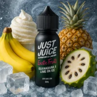 Just Juice Guanabana & Lime on Ice - 50ml 0mg ShortfillJust Juice Guanabana &amp; Lime on Ice - 50ml 0mg Shortfill Tauchen Sie ein in das Unbekannte und erleben Sie ein Geschmackserlebnis, auf das Sie immer wieder zurückkommen werden. Mit Tönen von Banane, Ananas und Sahne, abgerundet mit einem Hauch von Limette, die Ihnen das Wasser im Mund zusammenlaufen lässt und Sie erfrischt und bereit für mehr macht.Guanabana &amp; Lime on Ice von Just Juice kommt in einer 50ml Shortfill mit 0mg Nikotin. Bei Bedarf kann ein zusätzlicher Nikotinstoß hinzugefügt werden.70% VG / 30% PG15743Just Juice - Superier E-Liquids18,30 CHFsmoke-shop.ch18,30 CHF